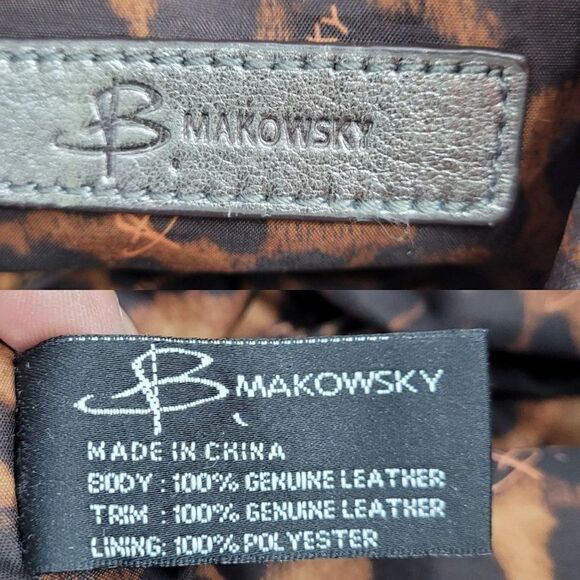 B. Makowsky Shoulder Bag Leather Black Silver Braided Slouchy Large Edgy Baddie - Picture 4 of 17